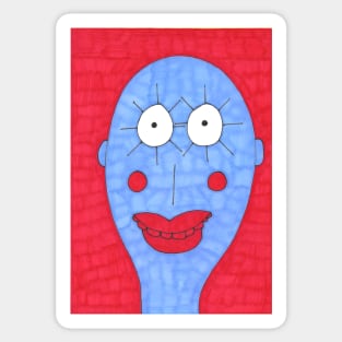 Blue and Red Man Sticker